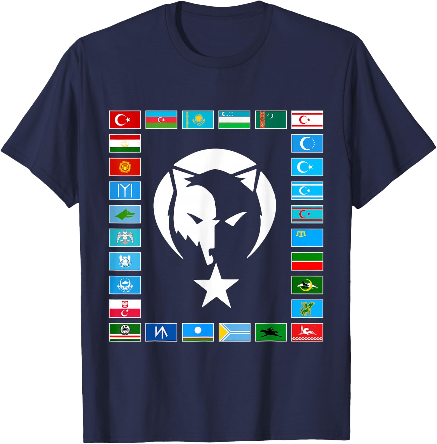 Kazakhstan,Gokturk,Turan,Turkey Flag,Turk Bayragi,Turkiye. T-Shirt - T-Shirt | Navy