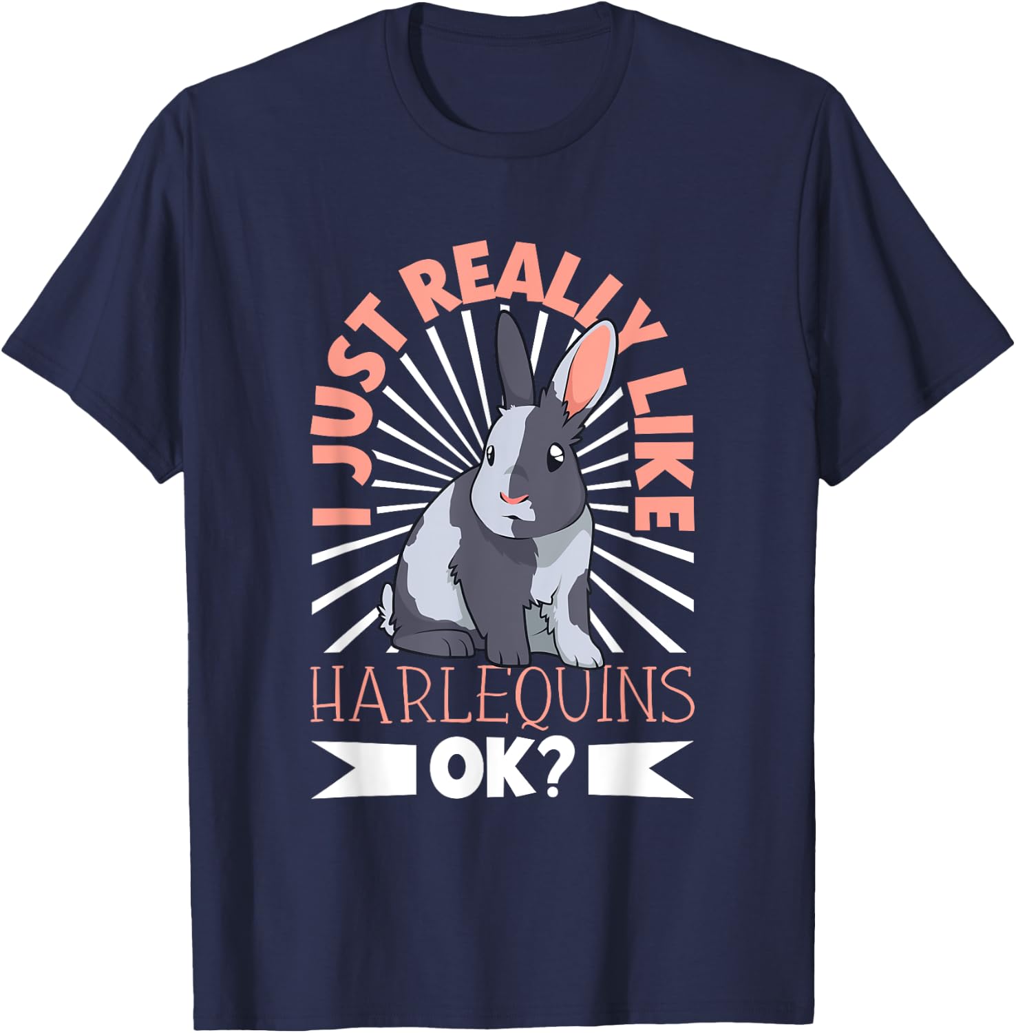 I just really like my Harlequin Rabbit T-Shirt - T-Shirt | Navy