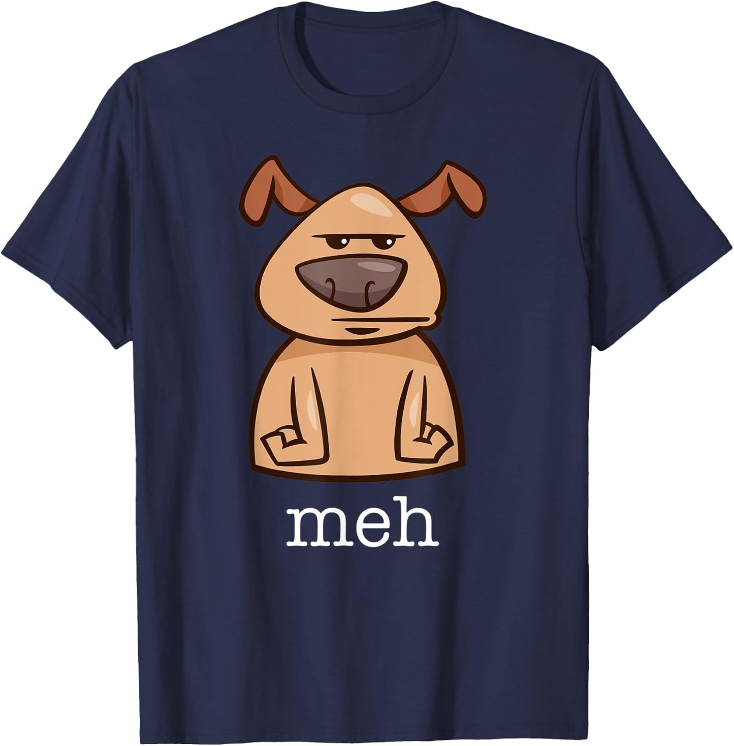 Funny Meh Dog Gift Dog Lovers T-Shirt - T-Shirt | Navy