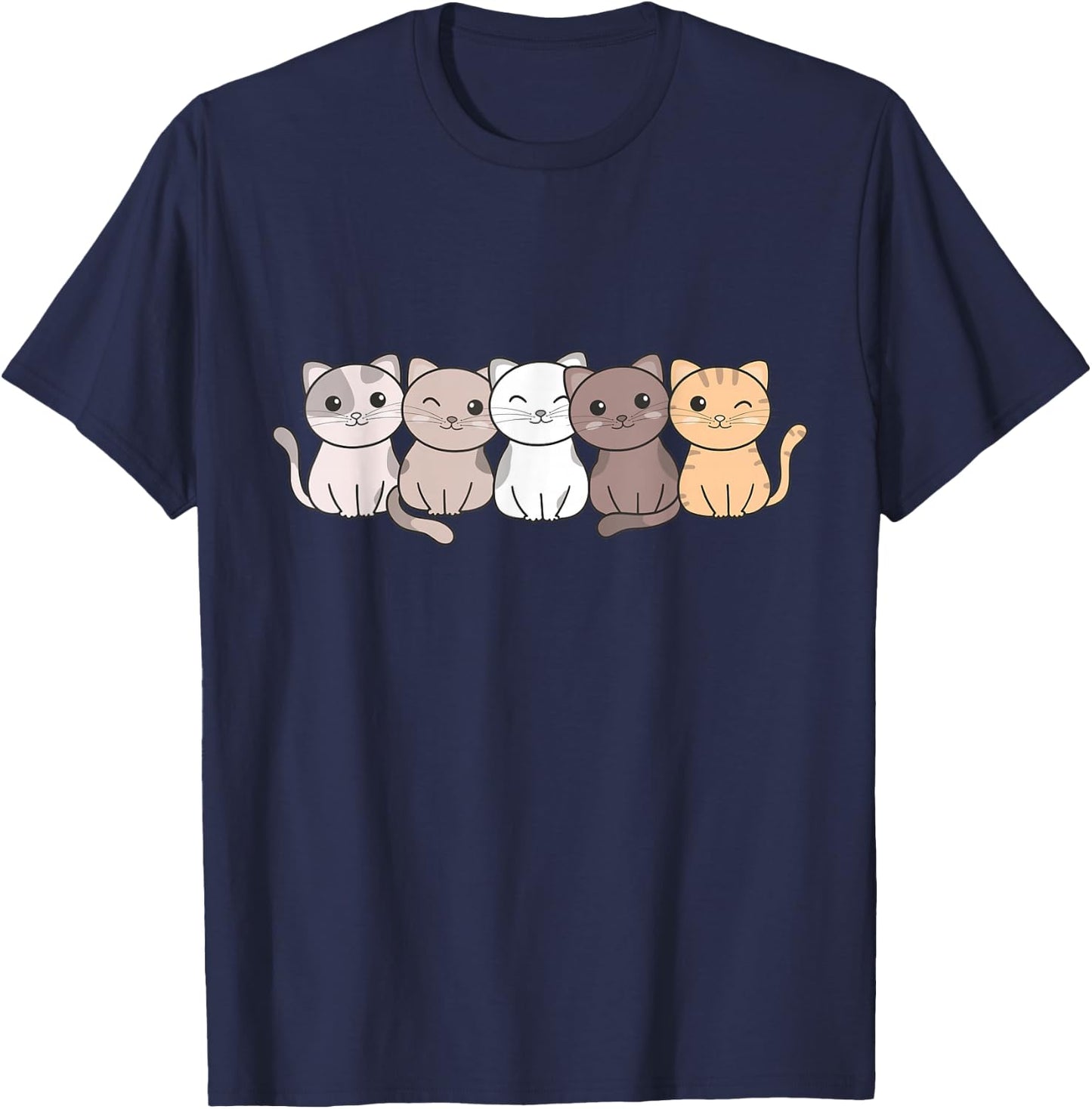Katze Kawaii Katzen Niedliche Tiere Für Kinder Katzen T-Shirt - T-Shirt | Navy