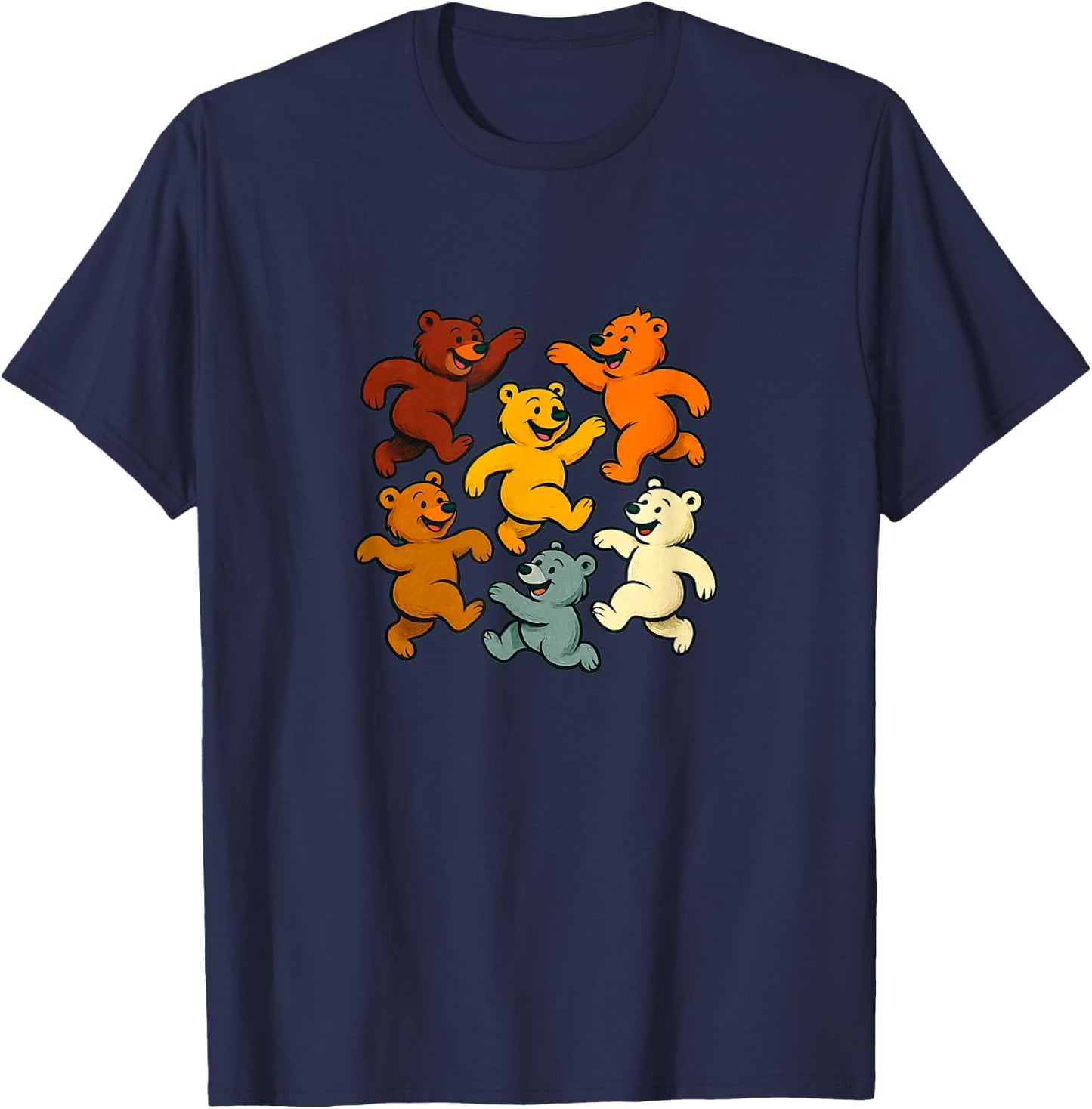 Ours, drapeau d'ours, ours dansant, drôle, ours fierté, fierté T-Shirt - T-Shirt | Navy