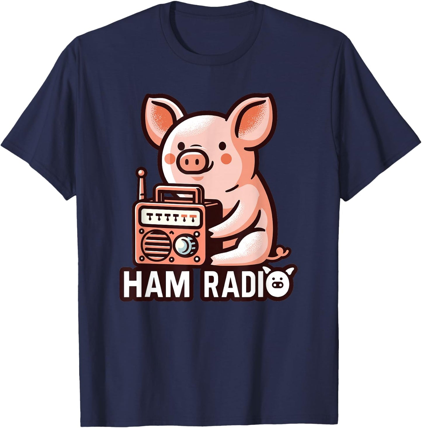 Ham Radio Pig Lover Geek CW Operator T-Shirt - T-Shirt | Navy