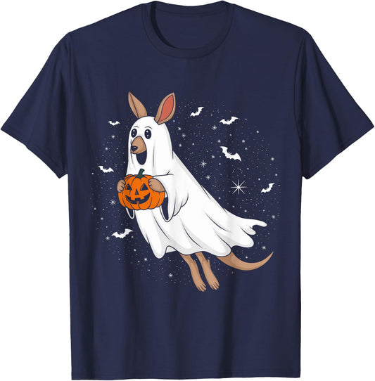 Funny Ghost Kangaroo Lovers Spooky Halloween Costume T-Shirt - T-Shirt | Navy