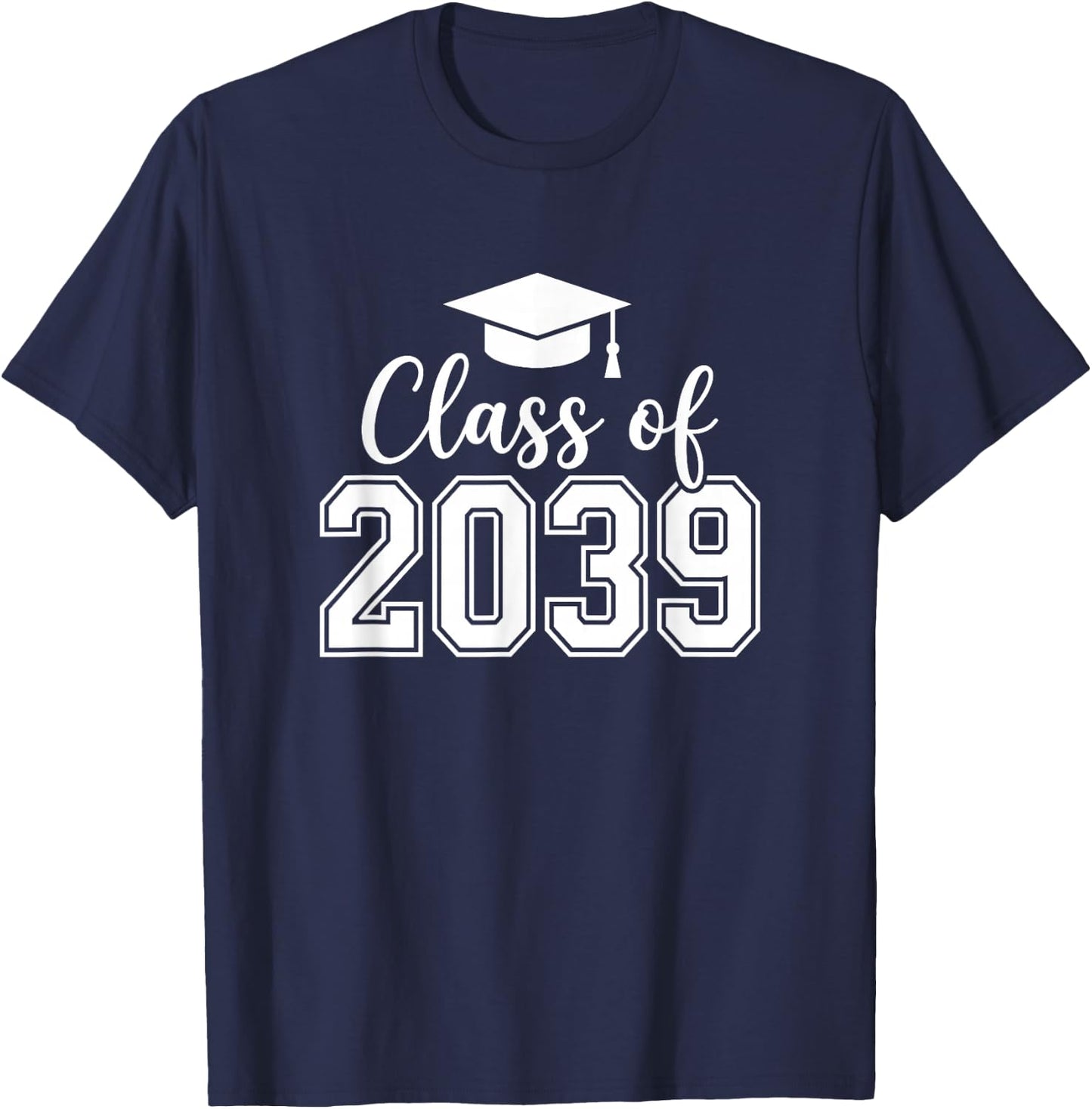 Cute Class of 2039 Kindergarten Graduation T-Shirt - T-Shirt | Navy