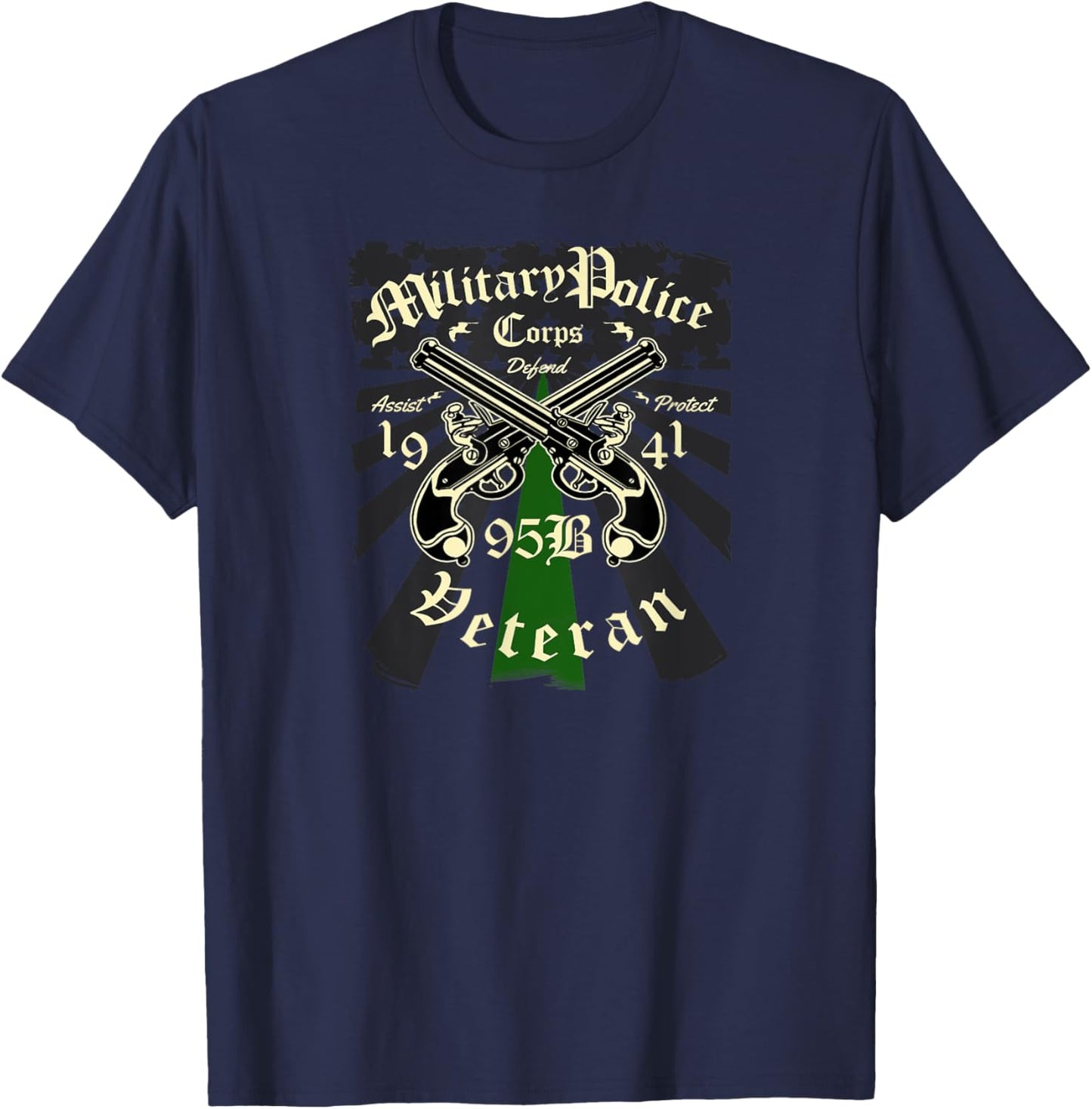 95B Military Police Veteran Thin Green Line T-Shirt - T-Shirt | Navy