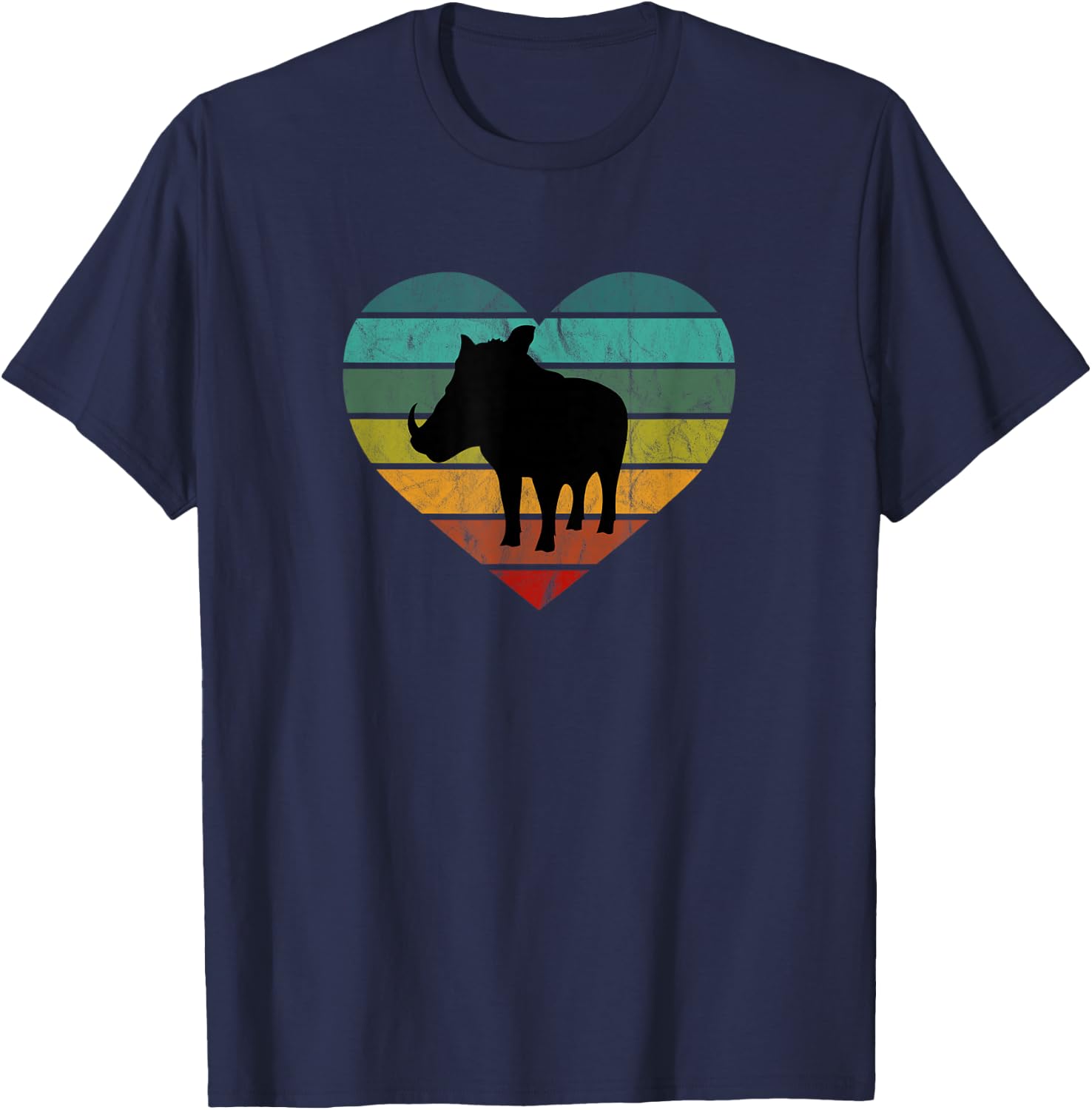 I Love Warthogs in Africa Heart Wilderness Serengeti T-Shirt - T-Shirt | Navy