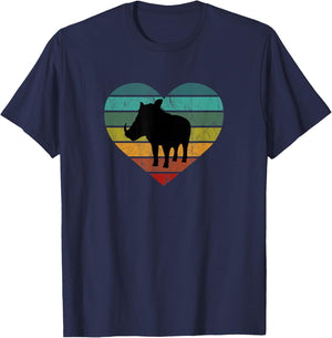 I Love Warthogs in Africa Heart Wilderness Serengeti T-Shirt - T-Shirt | Navy