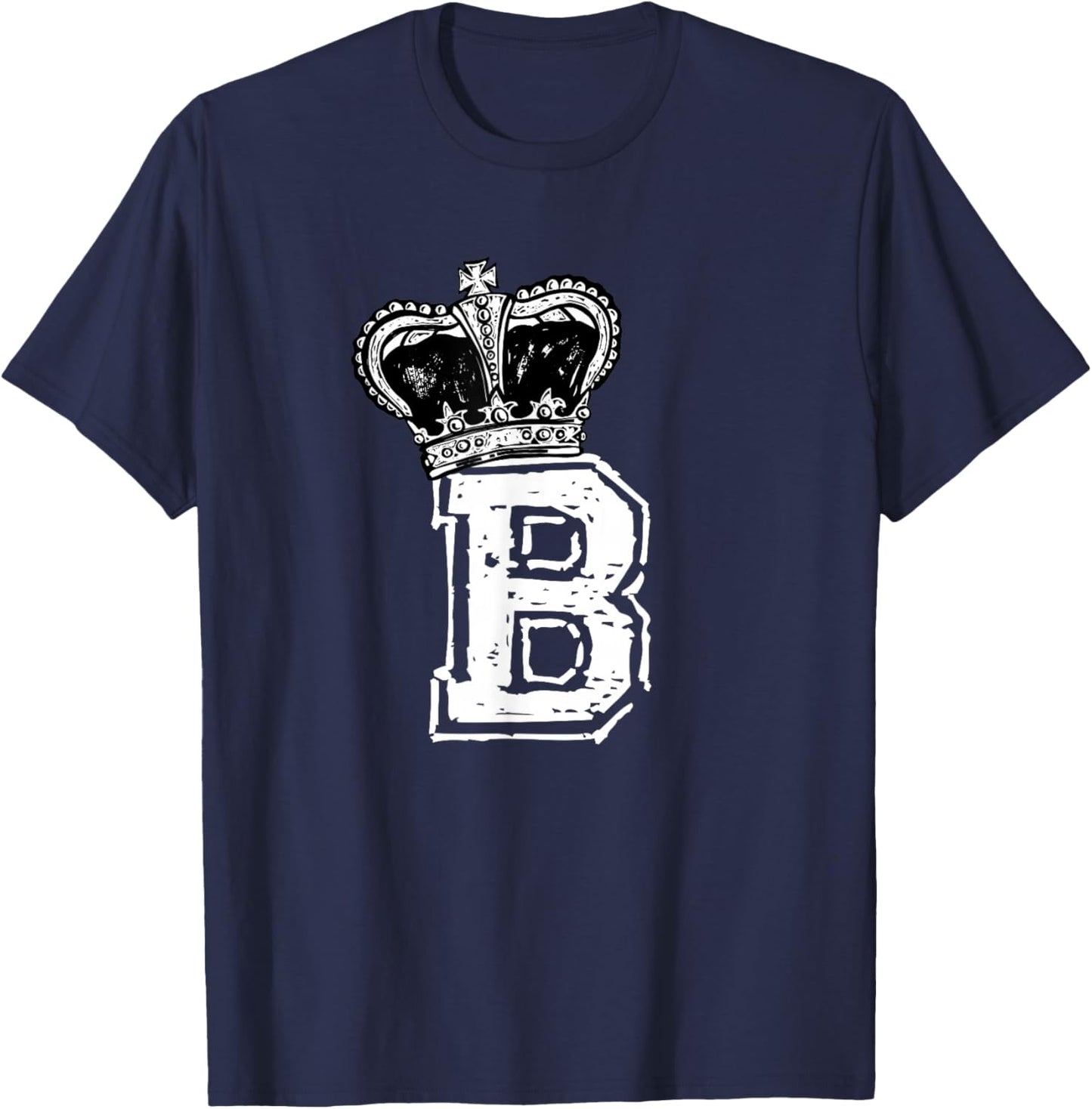 Queen B - Letter B and Crown (Bee) T-Shirt - T-Shirt | Navy