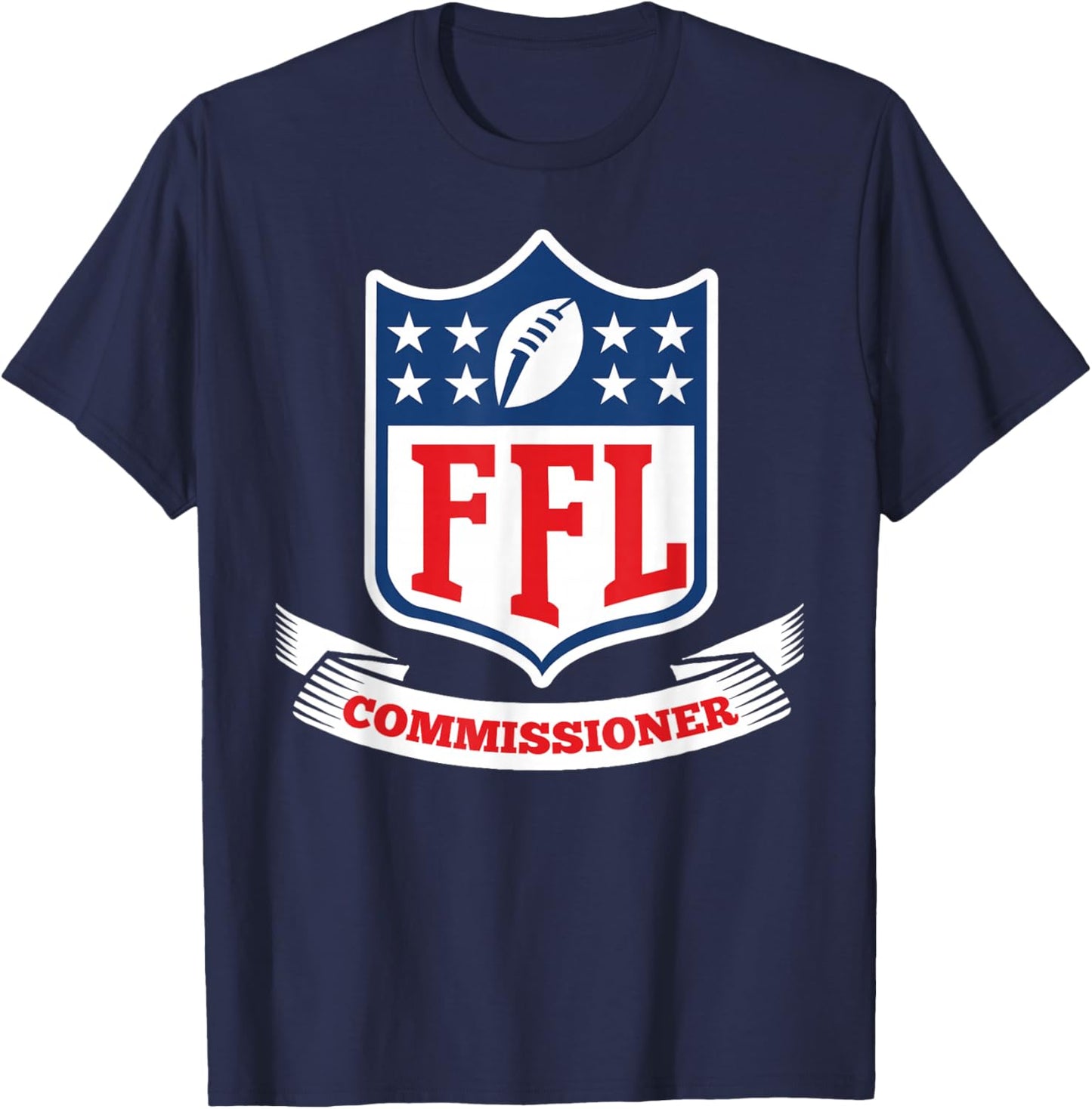 Draft Party Fantasy Football League Commissioner FFL Commish T-Shirt - T-Shirt | Navy