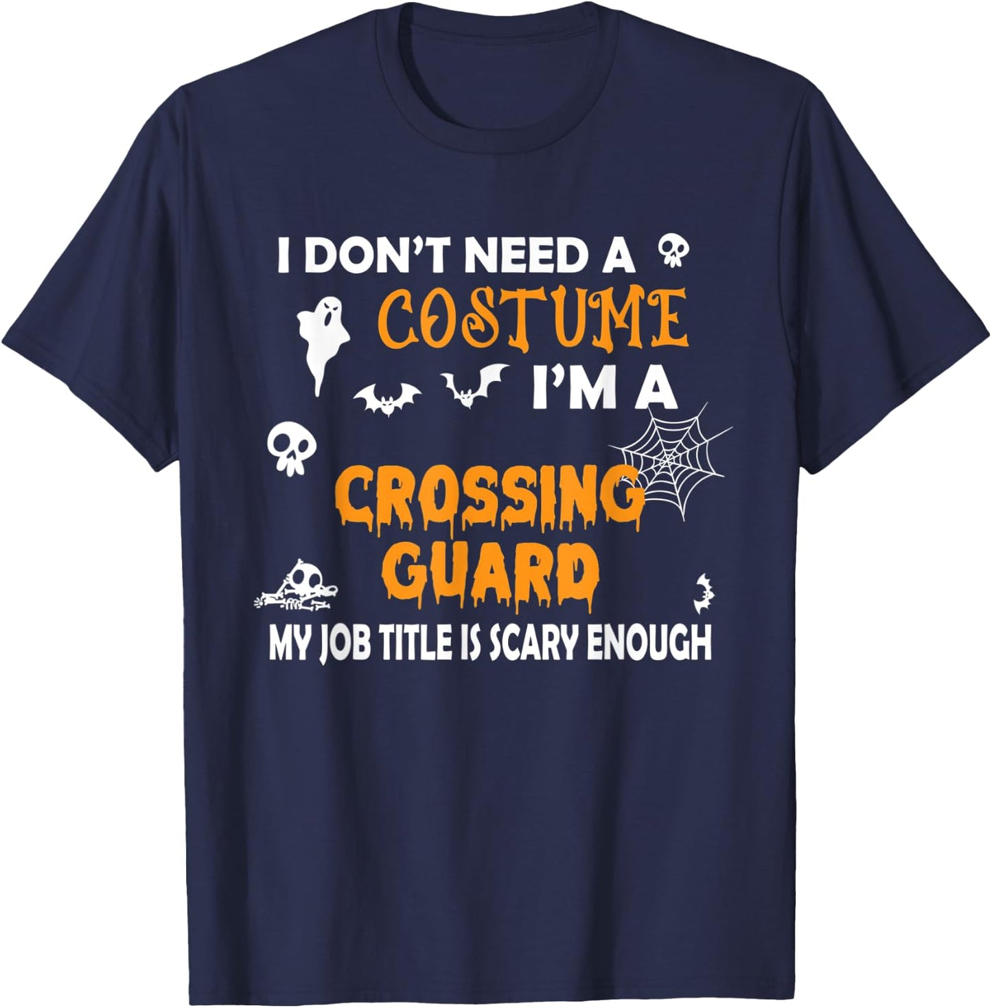 Lazy Halloween Costume - School Crossing Guard Halloween T-Shirt - T-Shirt | Navy