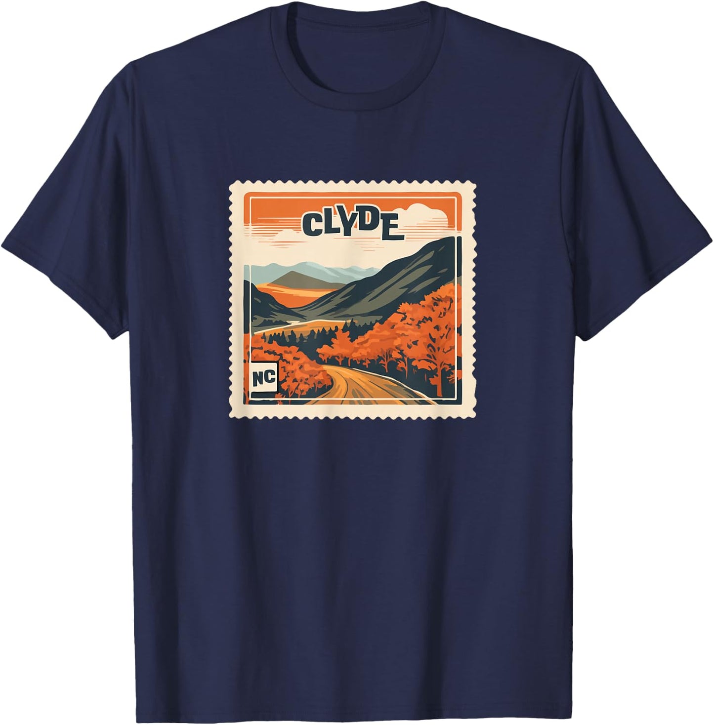 Clyde NC Mountain Clyde NC Travel Hiking Vacation T-Shirt - T-Shirt | Navy