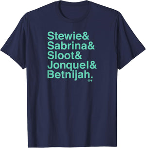 Stewie & Sabrina & Sloot & Jonquel & Betnijah -NY Basketball T-Shirt - T-Shirt | Navy