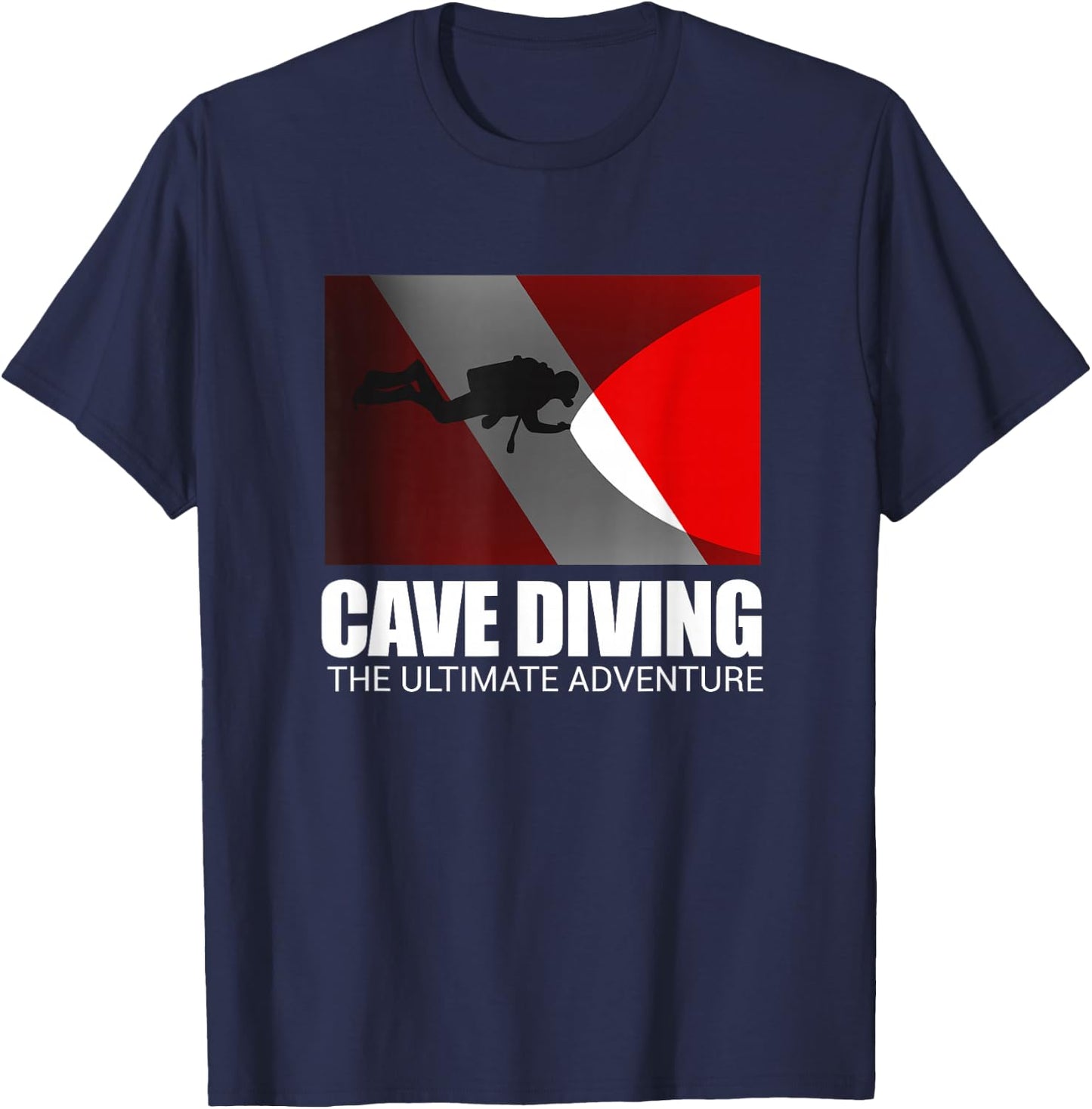 Cave Lamp Diving Ocean Freediving Sea Apnea Dive Gift T-Shirt - T-Shirt | Navy