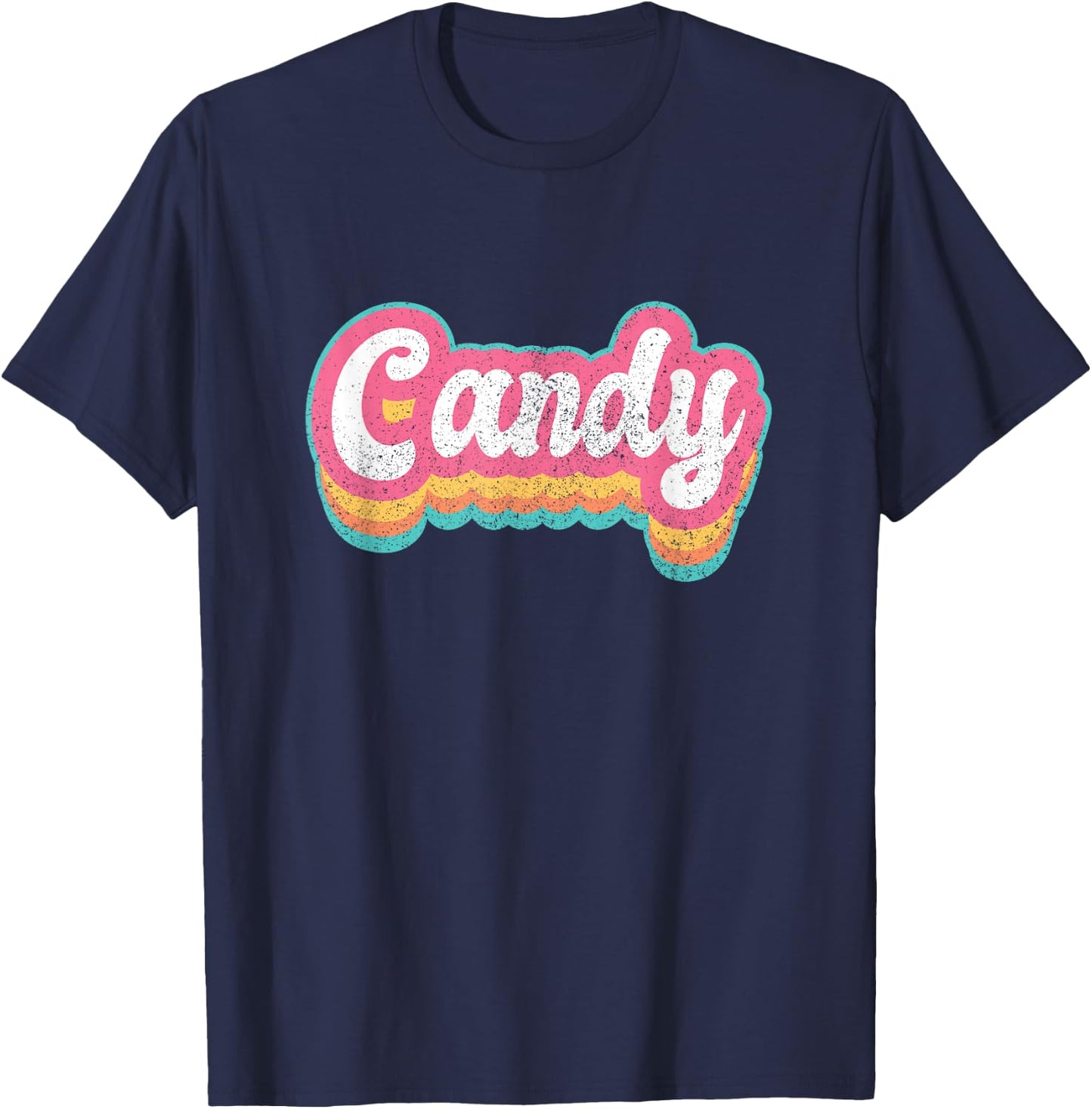 Candy First Name Girl Vintage 70s 80s Personalized T-Shirt - T-Shirt | Navy