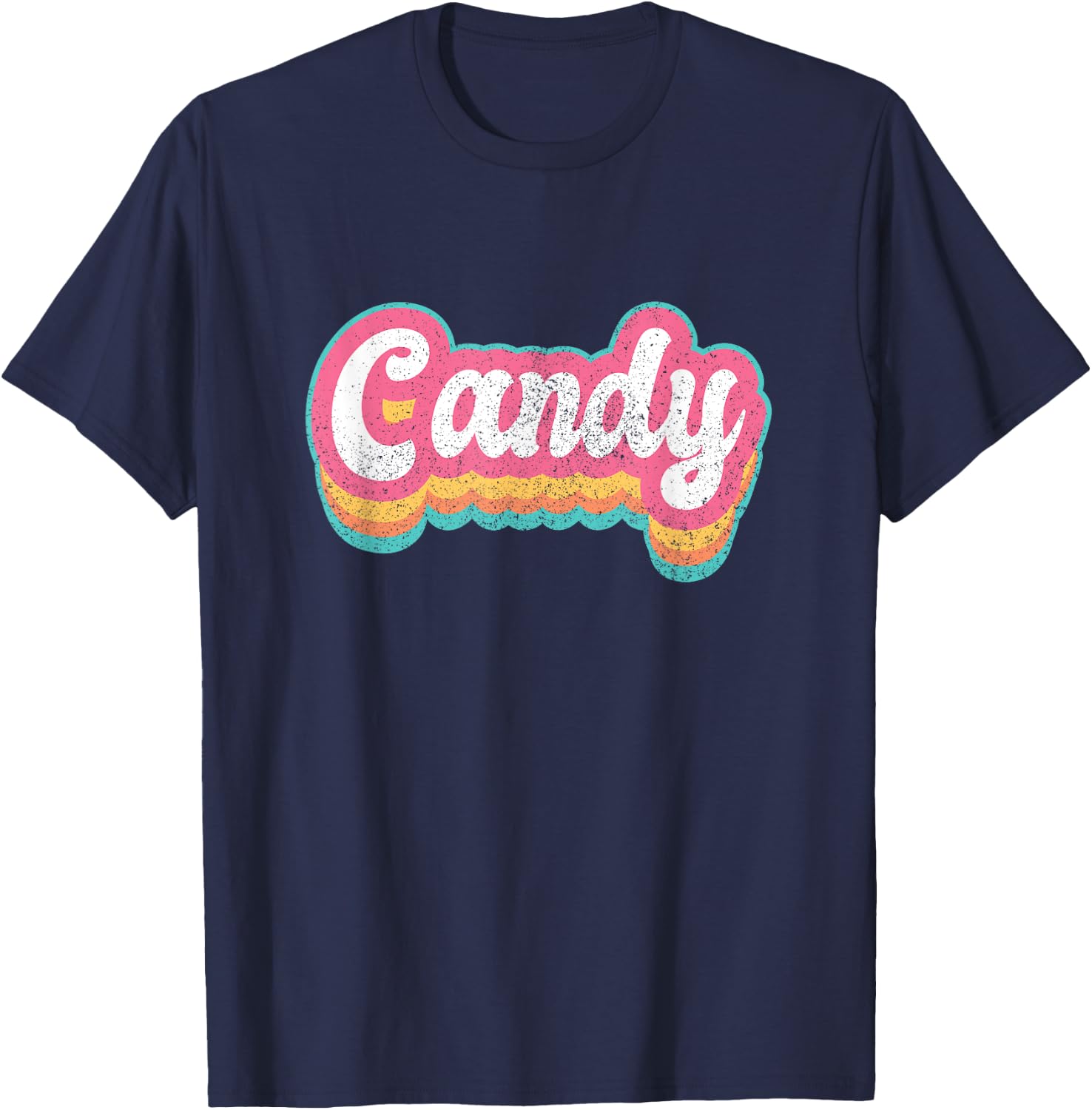 Candy First Name Girl Vintage 70s 80s Personalized T-Shirt - T-Shirt | Navy