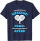 Padelist Humor Weekend Forecast: Padel and Aperitif , Black, S T-Shirt - T-Shirt | Navy