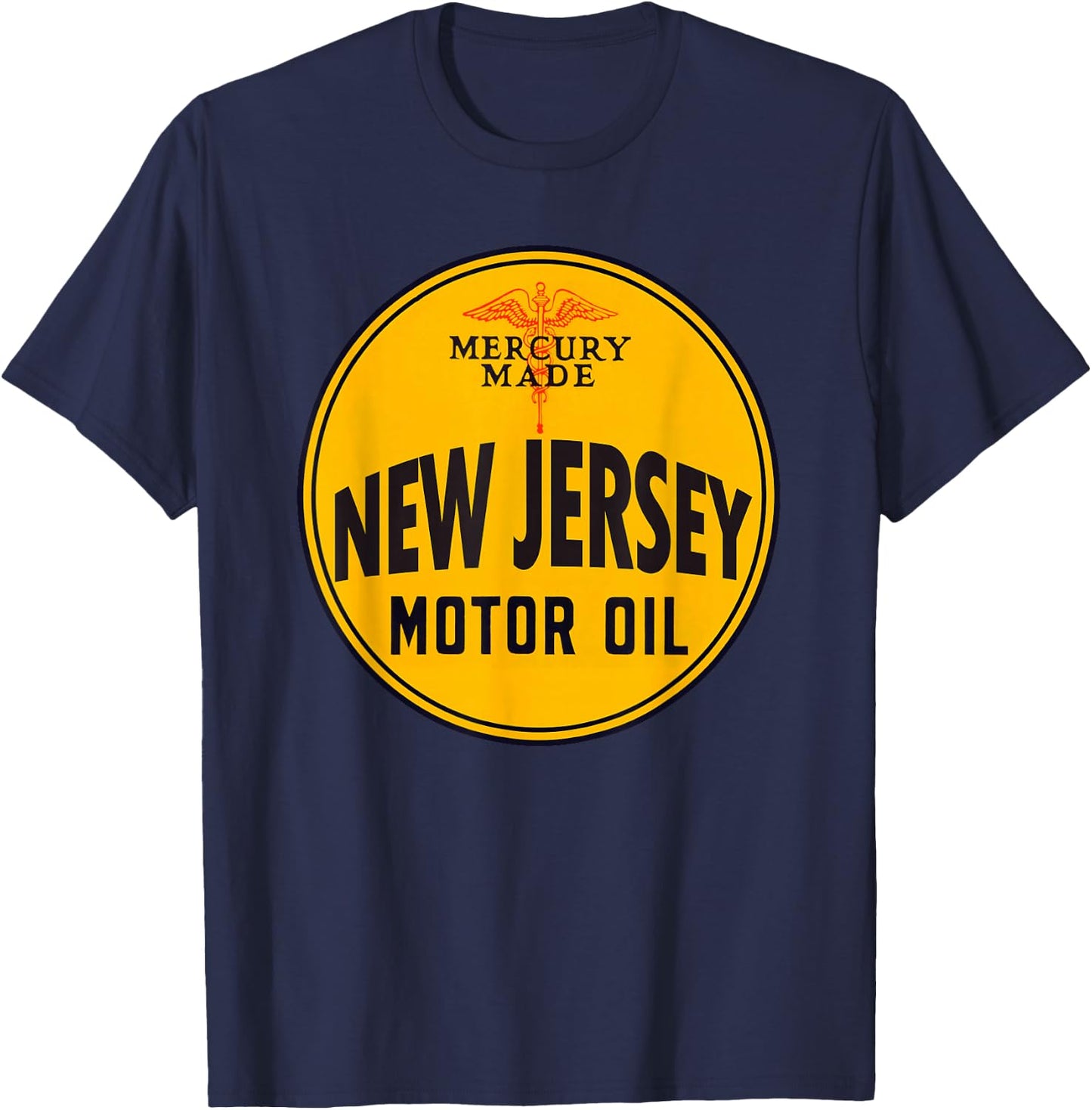 Retro Vintage Gas Station New Jersey Motor Oil Car Garage T-Shirt - T-Shirt | Navy