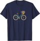 Ich Bin kaum radlos Fahrrad Spruch - Vintage Bike & Blumen T-Shirt - T-Shirt | Navy