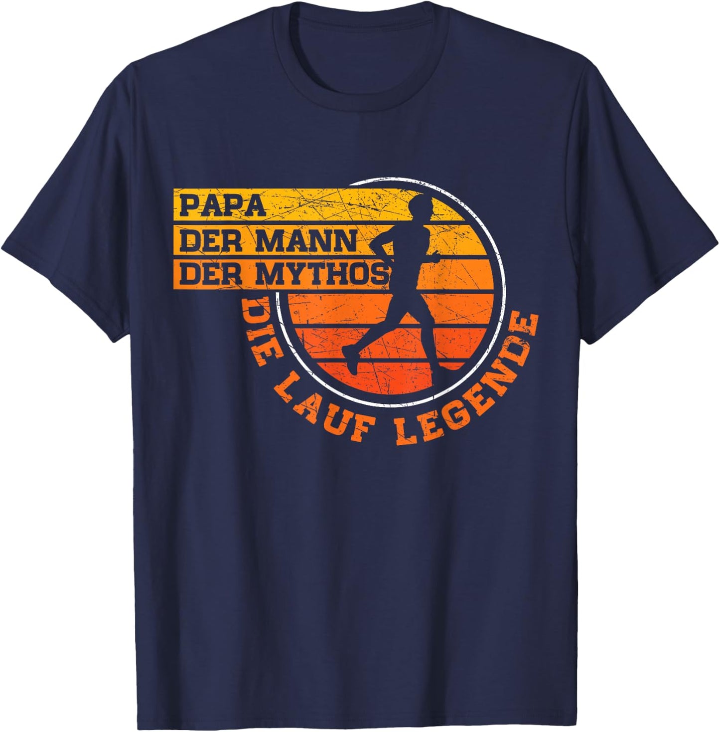 Papa Lauf Legende Läufer Jogger Marathon lustiges Vatertag T-Shirt - T-Shirt | Navy