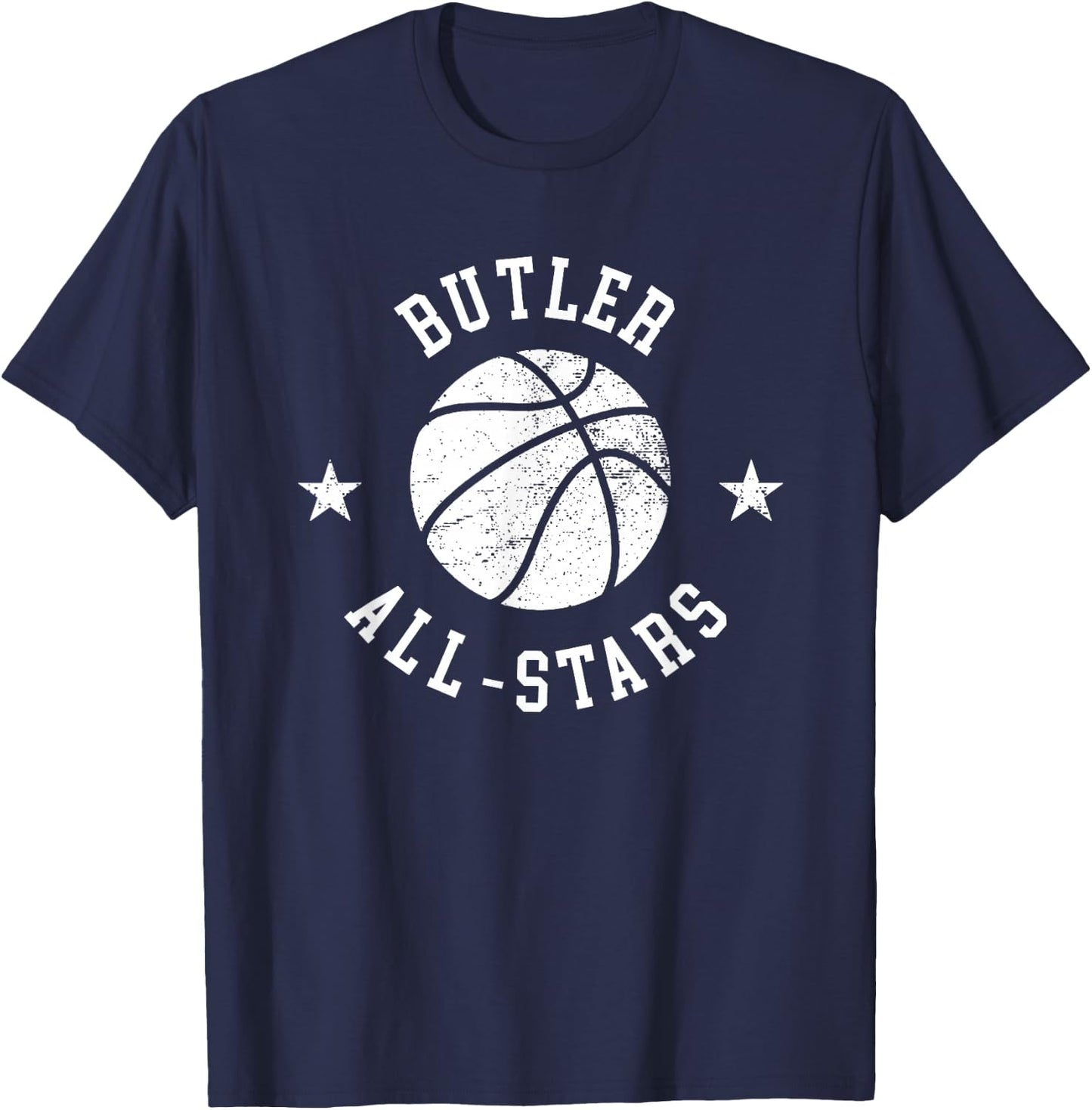 Butler Vintage All-Stars Retro 80s Basketball T-Shirt - T-Shirt | Navy