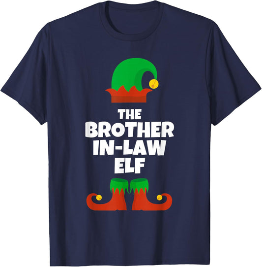 Family The Brother-In-Law Elf Christmas Pj Pajama Xmas T-Shirt - T-Shirt | Navy