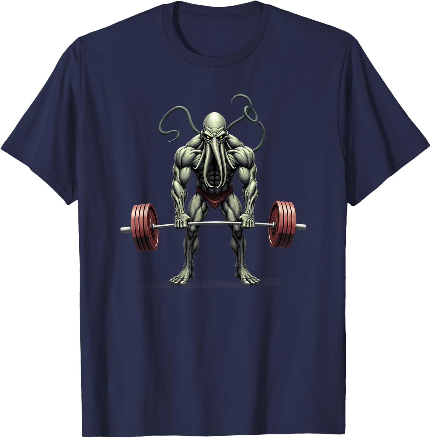 Workout Gym Cthulhu Deadlift Weightlifting T-Shirt - T-Shirt | Navy