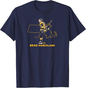 Brad Marchand: State Star - Boston Hockey T-Shirt - T-Shirt | Navy