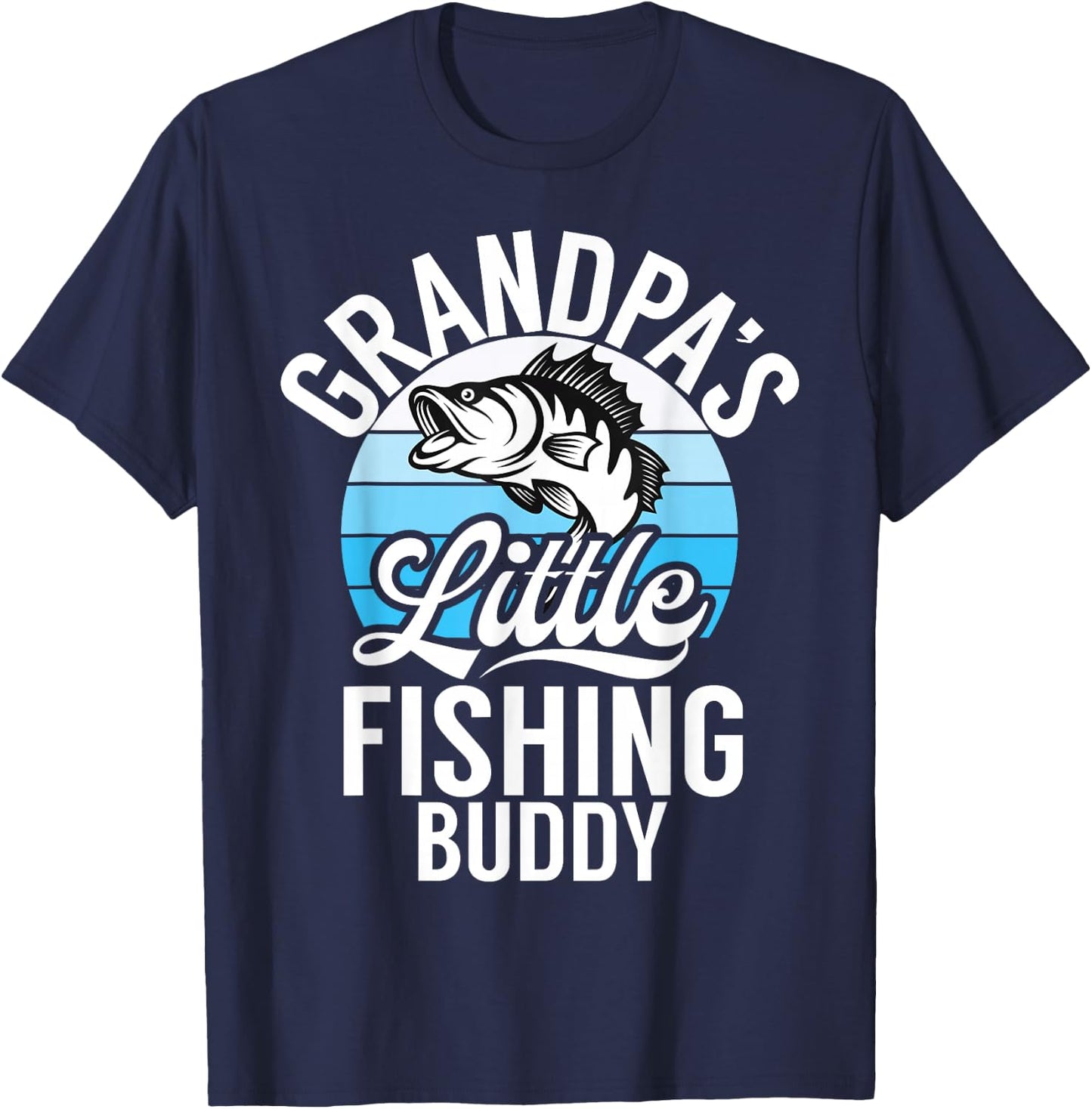 Grandpas little Fishing Buddy Grandson T-Shirt - T-Shirt | Navy