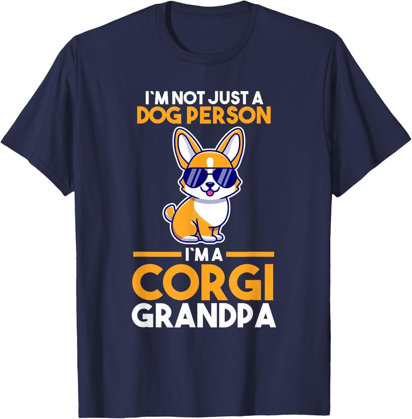 Dog Grandfather Corgi Grandpa T-Shirt - T-Shirt | Navy