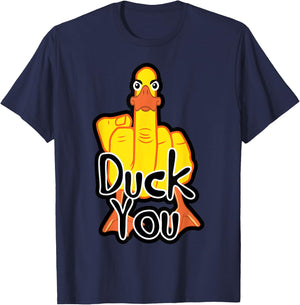 Duck You Funny Wordplay Duck Pun Humour , Black, S T-Shirt - T-Shirt | Navy