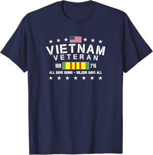 Utopia Sport Military Shop Vietnam Veteran All Gave Some 58,220 Gave All -Adults Black Small Classic Fit T-Shirt - T-Shirt | Navy