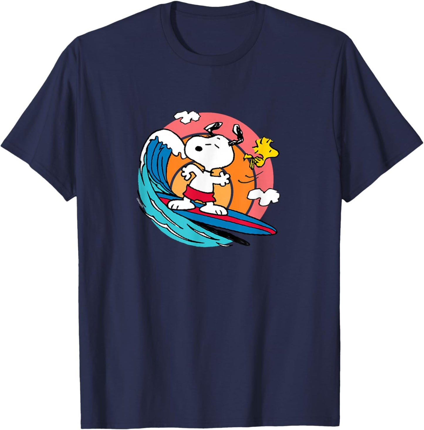 Peanuts - Snoopy Woodstock Surf , blue T-Shirt - T-Shirt | Navy