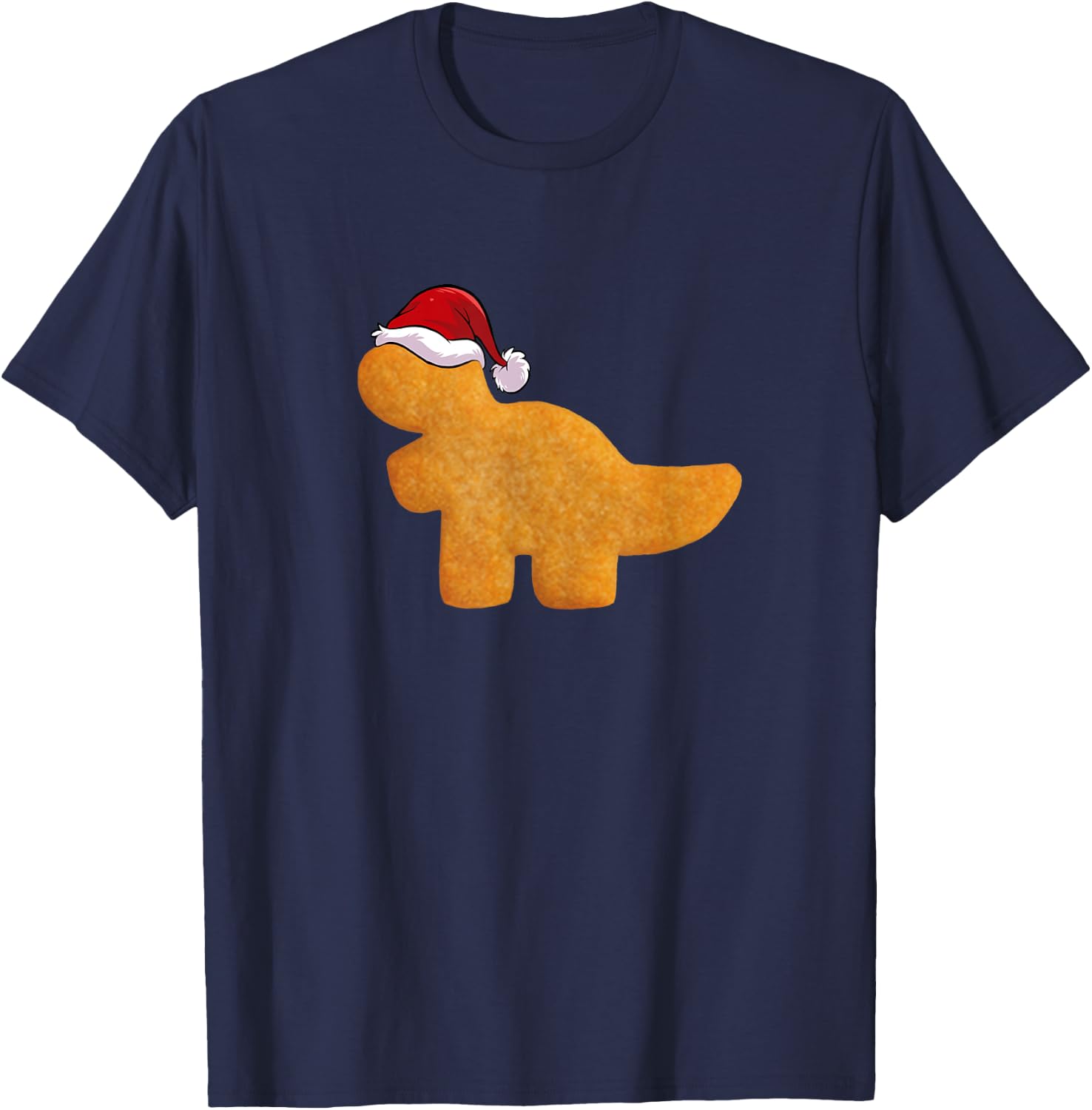 Dino T-Rex Chicken Nugget | Funny Tyrannosaurus Christmas T-Shirt - T-Shirt | Navy