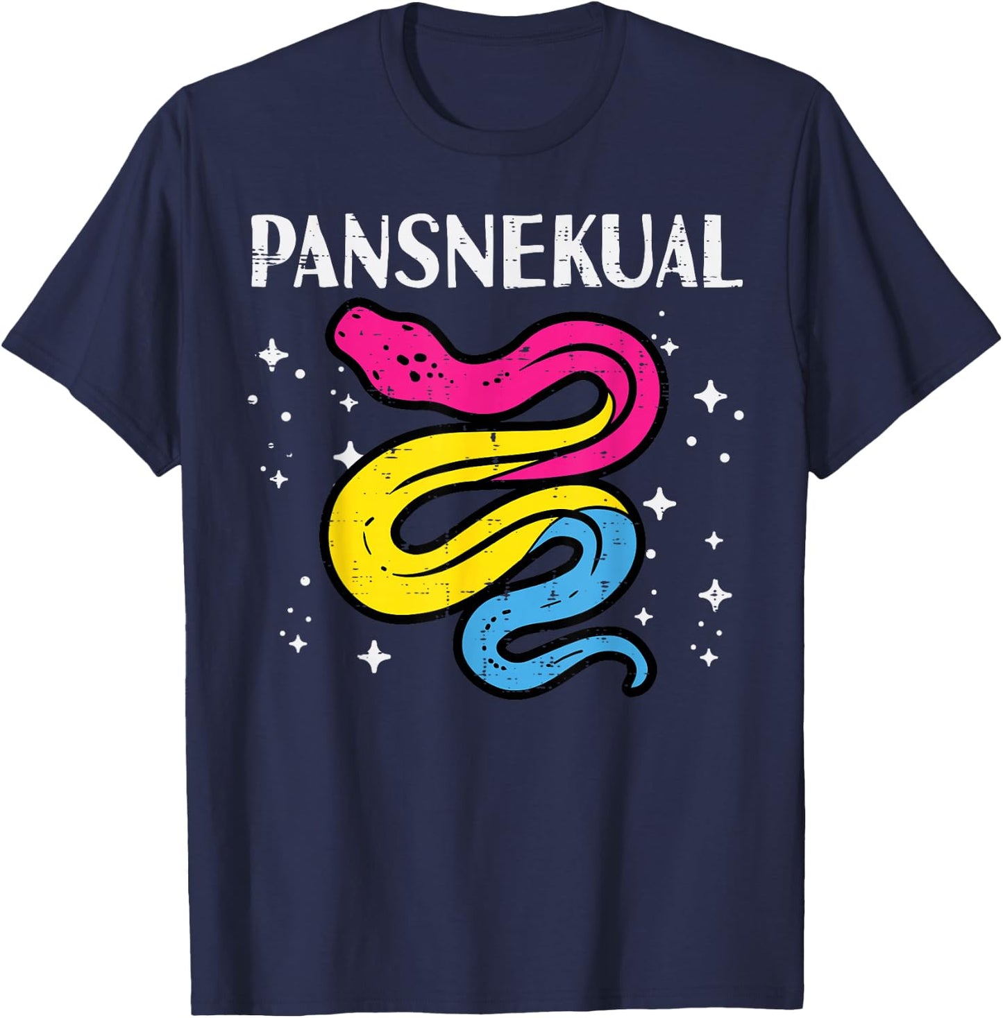 Pansexual Snake Pansnekual Pan Pride Flag Lgbt Men Women Kid T-Shirt - T-Shirt | Navy