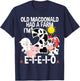 Toddler Kids Old MacDonald 2nd Birthday Party Nursery Song T-Shirt - T-Shirt | Navy