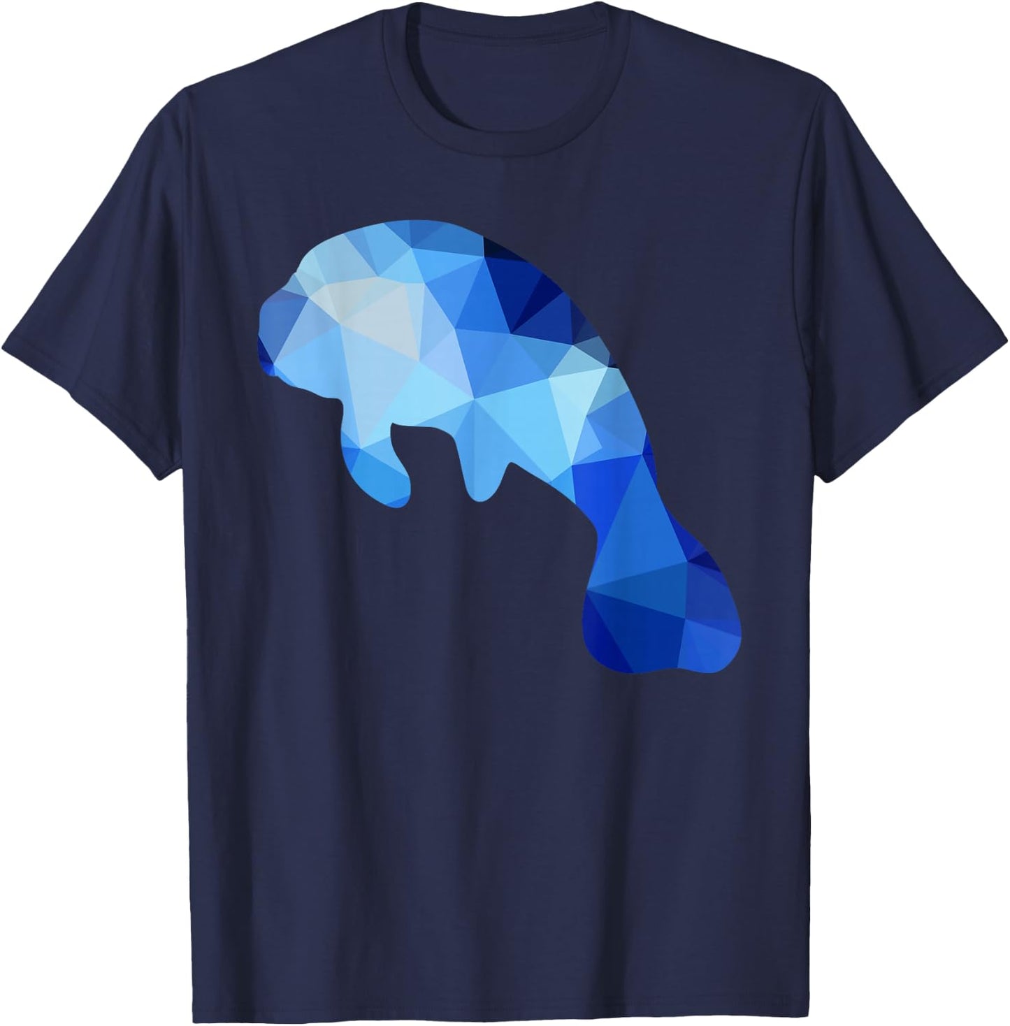Dugong Manatee Sea Cow Oceanologist Geometry T-Shirt - T-Shirt | Navy