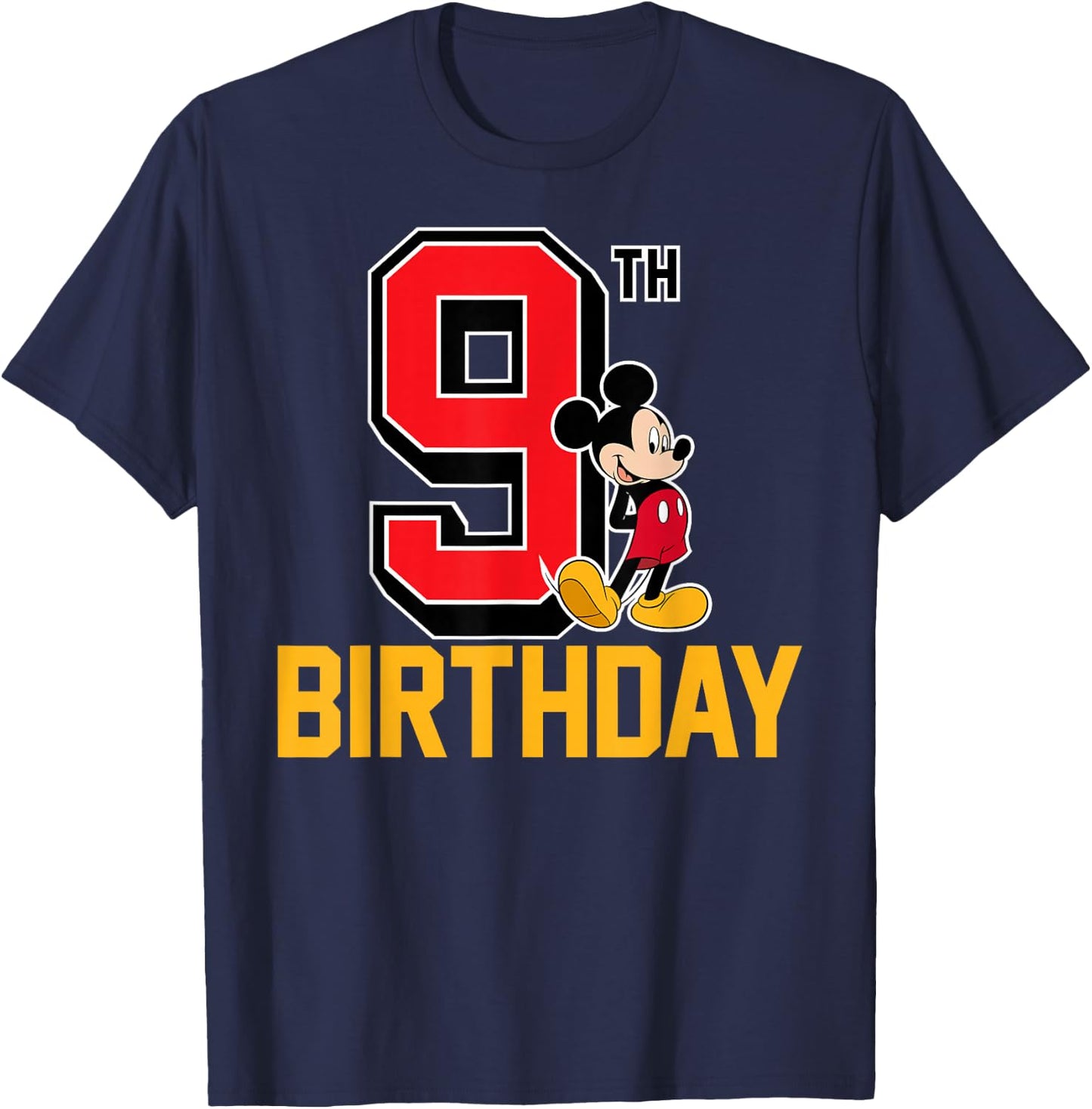 Disney - Mickey Mouse 9th Birthday T-Shirt - T-Shirt | Navy