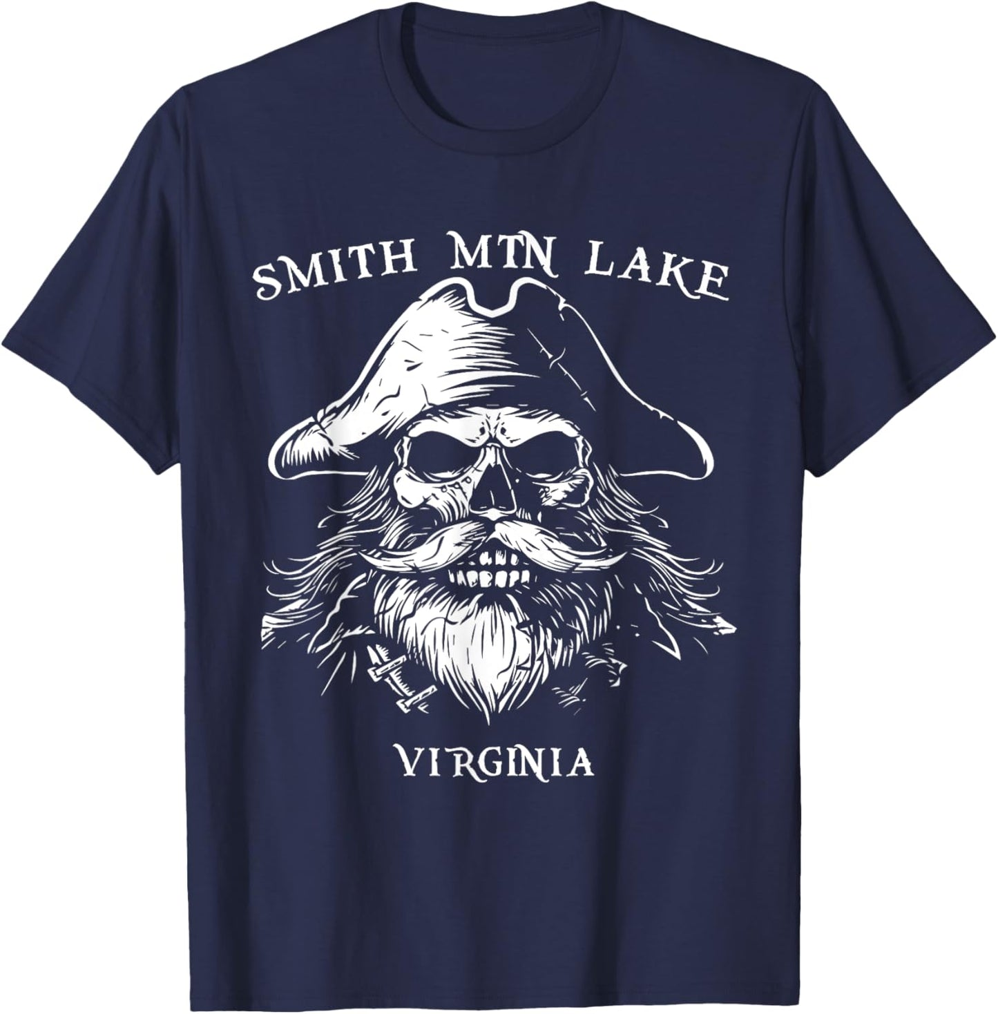SML Smith Mountain Lake Retro Pirate T-Shirt - T-Shirt | Navy