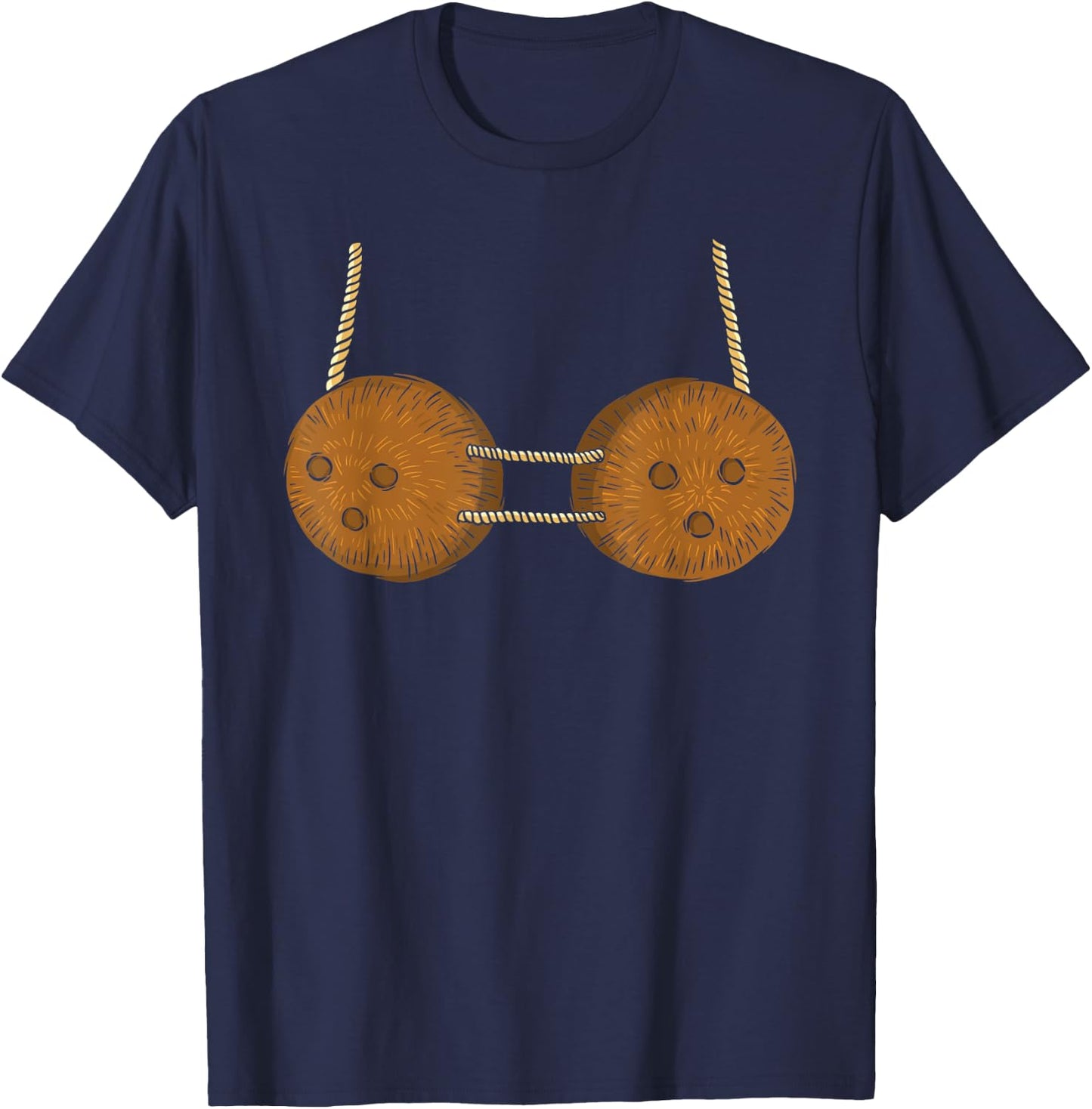 Coconut Bra Summer Beach Halloween Costume T-Shirt - T-Shirt | Navy