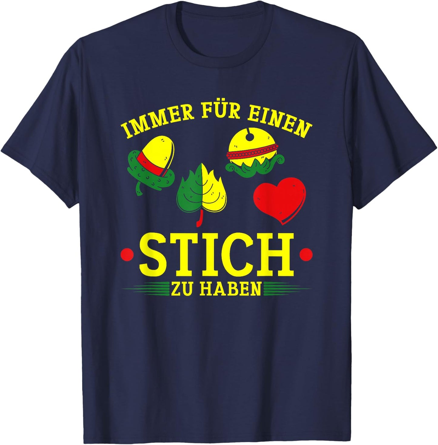 Funny Sheep Head Slogan Card Game Shot Cotton , black T-Shirt - T-Shirt | Navy