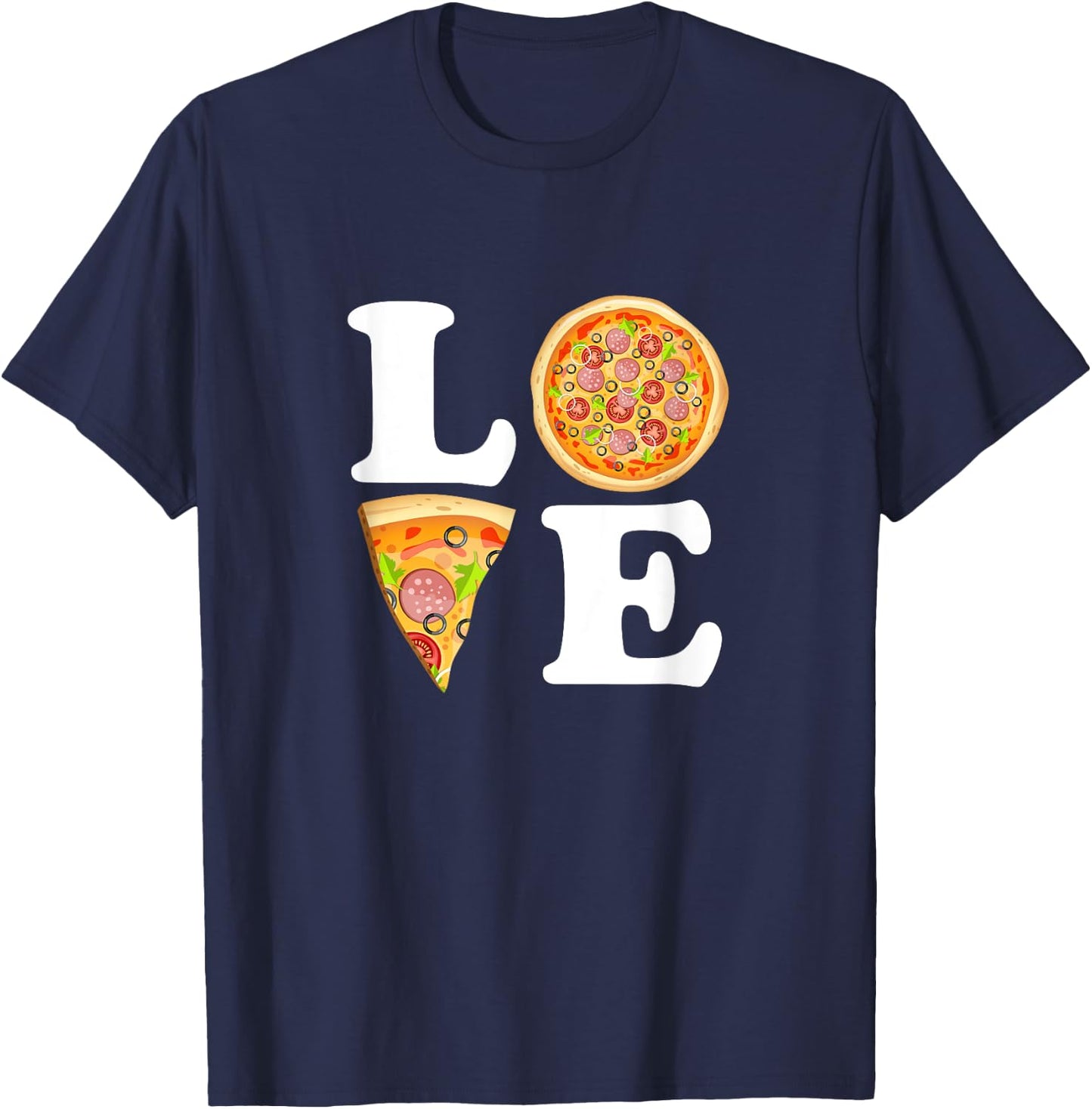 LOVE PIZZA Shirt Boys Pizza Night Pizza Day Men Pizza Lovers T-Shirt - T-Shirt | Navy