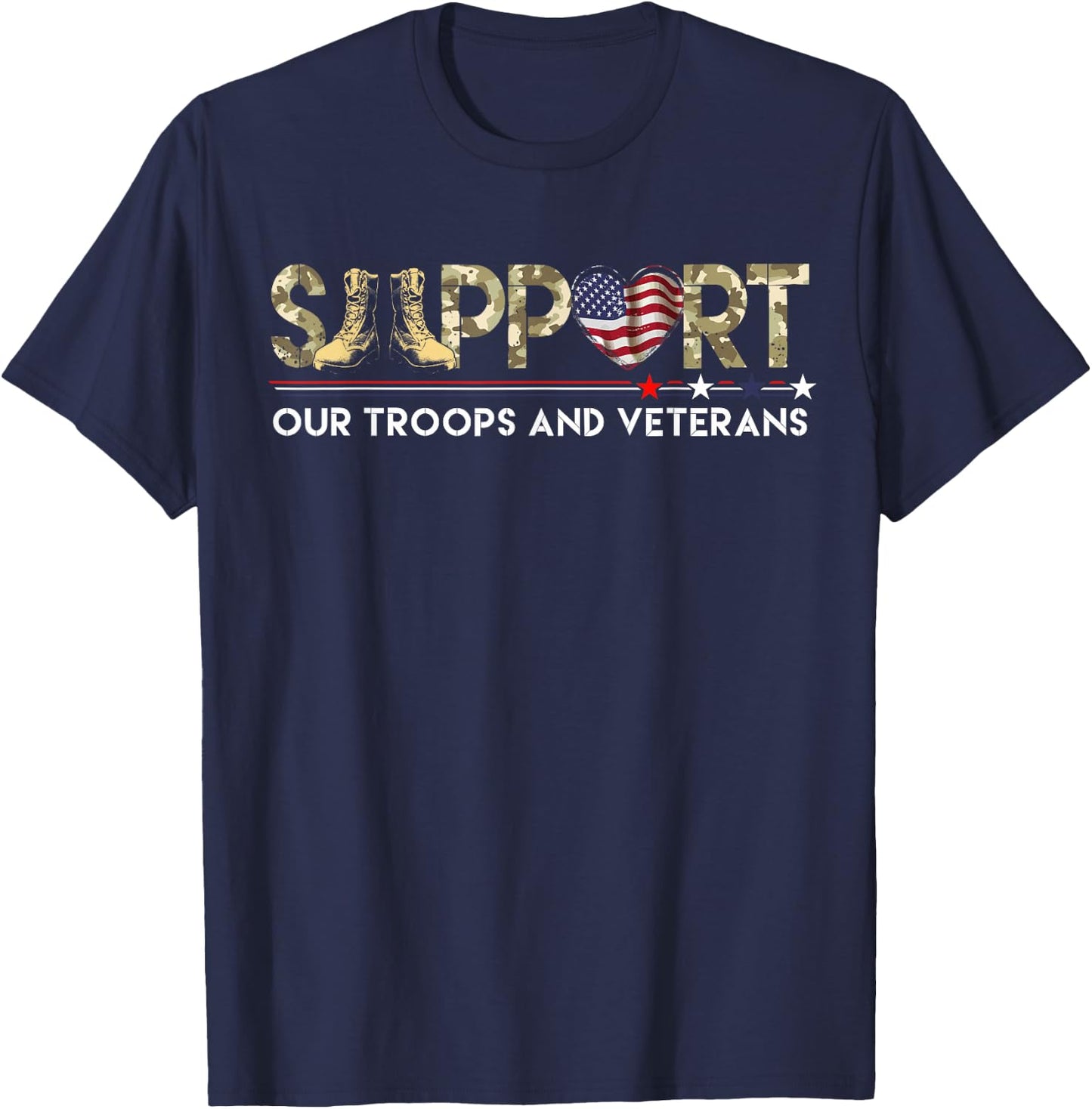 Support Our Troops Veteran's Day Support Our Troops T-Shirt - T-Shirt | Navy
