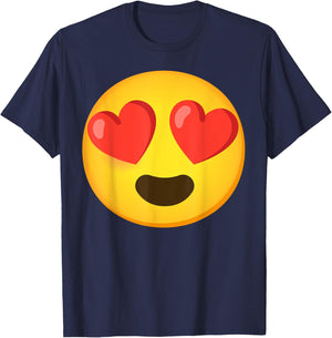 Emoticon Face grin Hearts T-Shirt - T-Shirt | Navy