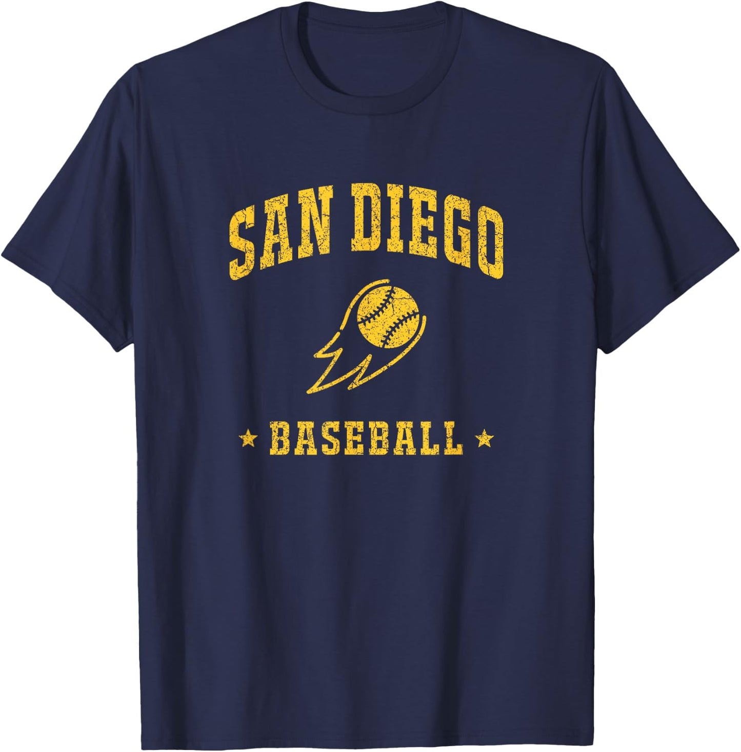 San Diego Baseball Vintage Gameday Retro Baseball Lover T-Shirt - T-Shirt | Navy