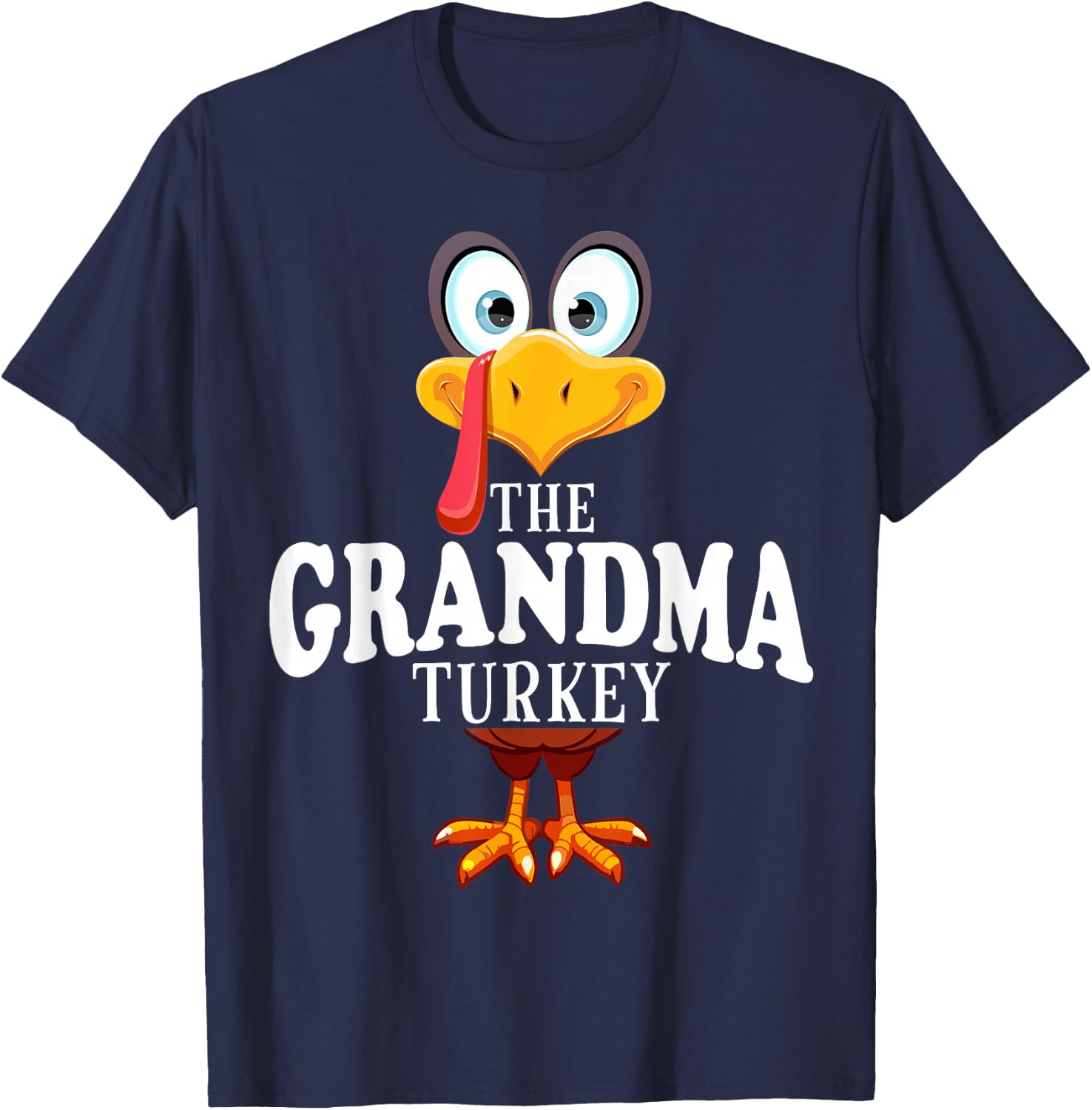 Thanksgiving The Grandma Turkey Pajama T-Shirt - T-Shirt | Navy
