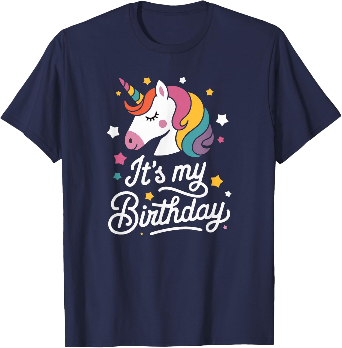 Unicorn It's My Birthday for Kids & Adults T-Shirt - T-Shirt | Navy