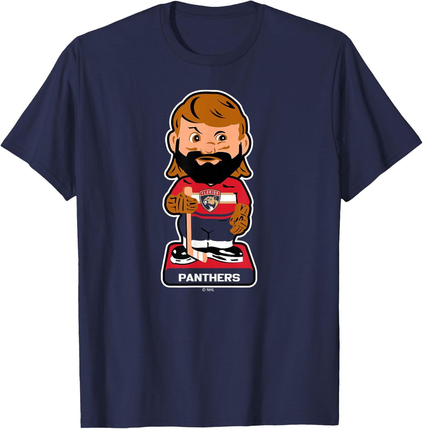 Florida Panthers Bobblehead Navy Officially Licensed T-Shirt - T-Shirt | Navy