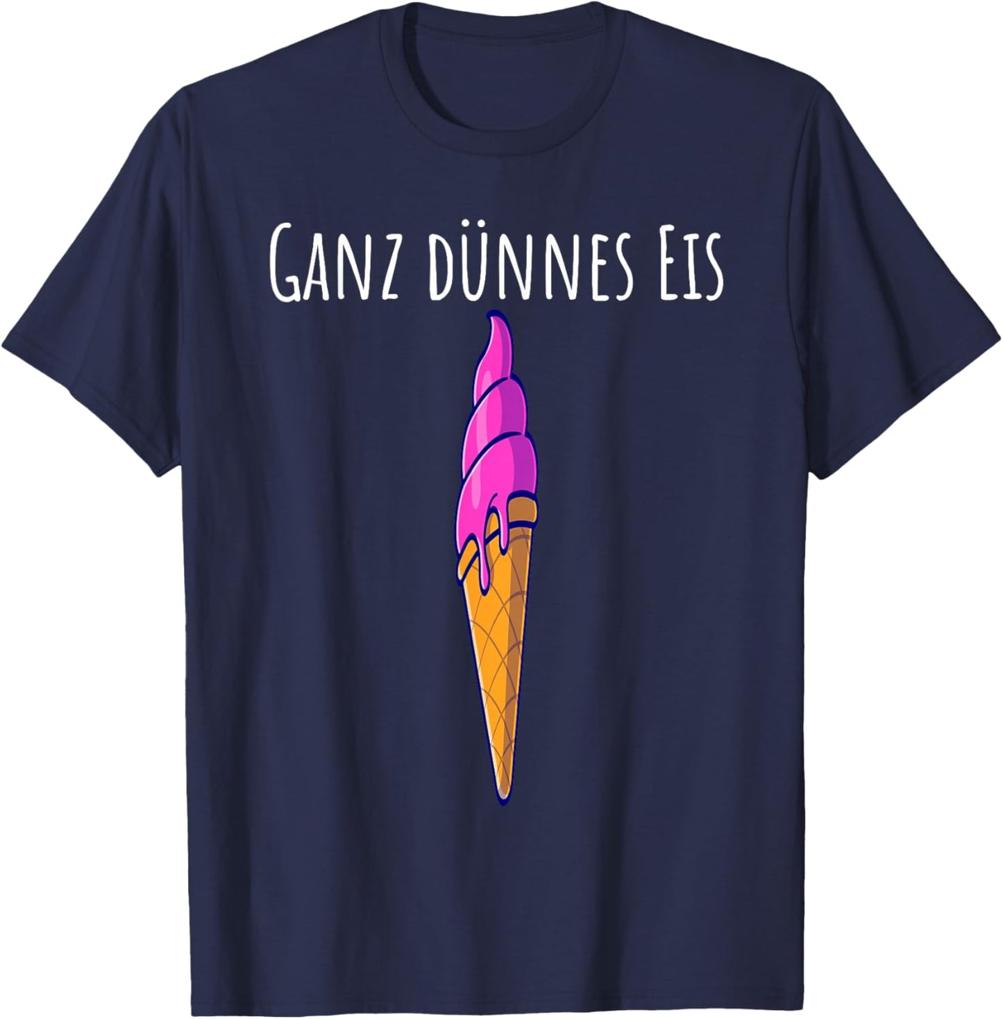 Very Thin Ice Slogan Summer Word Game, black T-Shirt - T-Shirt | Navy