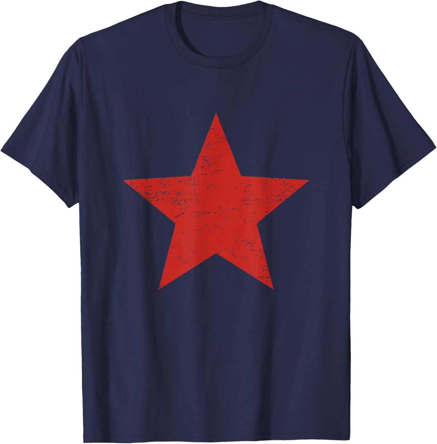 Rock Band Music Grunge Alternative Distressed Red Star 90s T-Shirt - T-Shirt | Navy