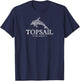 Topsail Island North Carolina Dolphin Vintage Souvenir Beach T-Shirt - T-Shirt | Navy